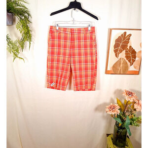 Caribbean Joe Women's Golf Shorts Pink/Orange Stripe Size 8